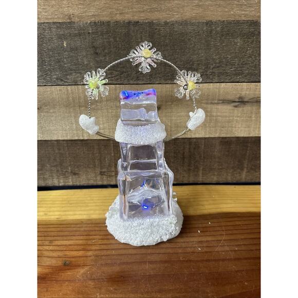 Enchanted Forest Lighted Acrylic Juggling Snowman In Box - Picture 5 of 8